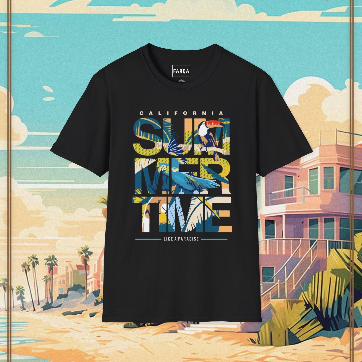 California Summertime T-Shirt - Tropical Vibes for Beach Lovers