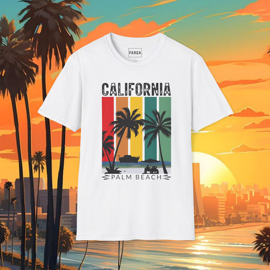 California Palm Beach T-Shirt - Vibrant Summer Vibes