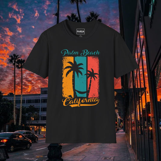 Palm Beach California T-Shirt - Retro Vibe Summer Tee